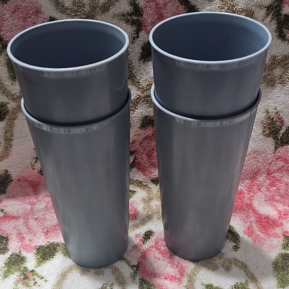 Vintage Blue Tupperware Cups